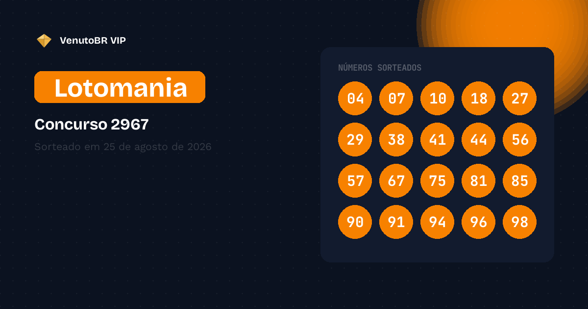 Lotomania 2967: veja o resultado de hoje e quem ganhou