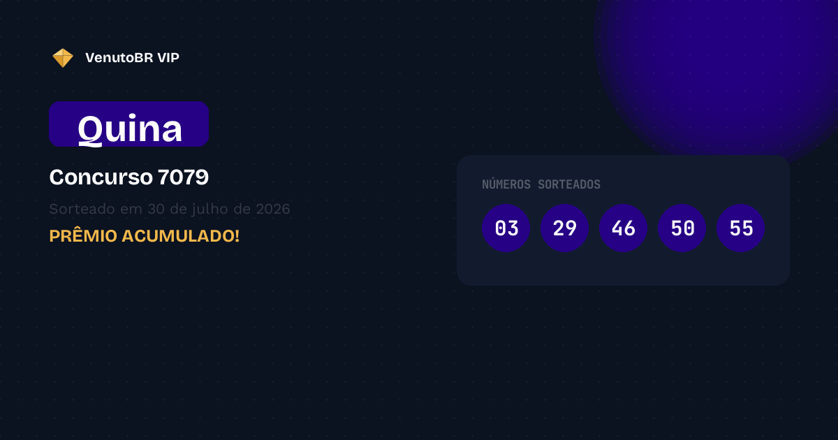 Resultado da Quina 7079: ninguém acerta e prêmio vai a R$ 1,2 Milhões
